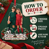Custom Photo Sibling Soccer Duo Acrylic Ornament — How to order