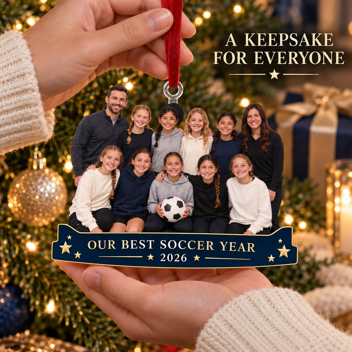 Custom Photo Youth Soccer Team Banquet Acrylic Ornament — Gift inspiration