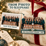Custom Photo Full Team Net Lineup Acrylic Ornament — Personalization example