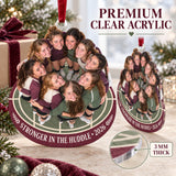 Custom Photo Volleyball Team Huddle Acrylic Ornament — Flat acrylic material