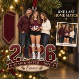 Custom Photo Volleyball Senior Match Player and Parents Acrylic Ornament — Main design