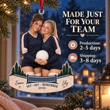Custom Photo Setter and Hitter Duo Acrylic Ornament — Production and delivery