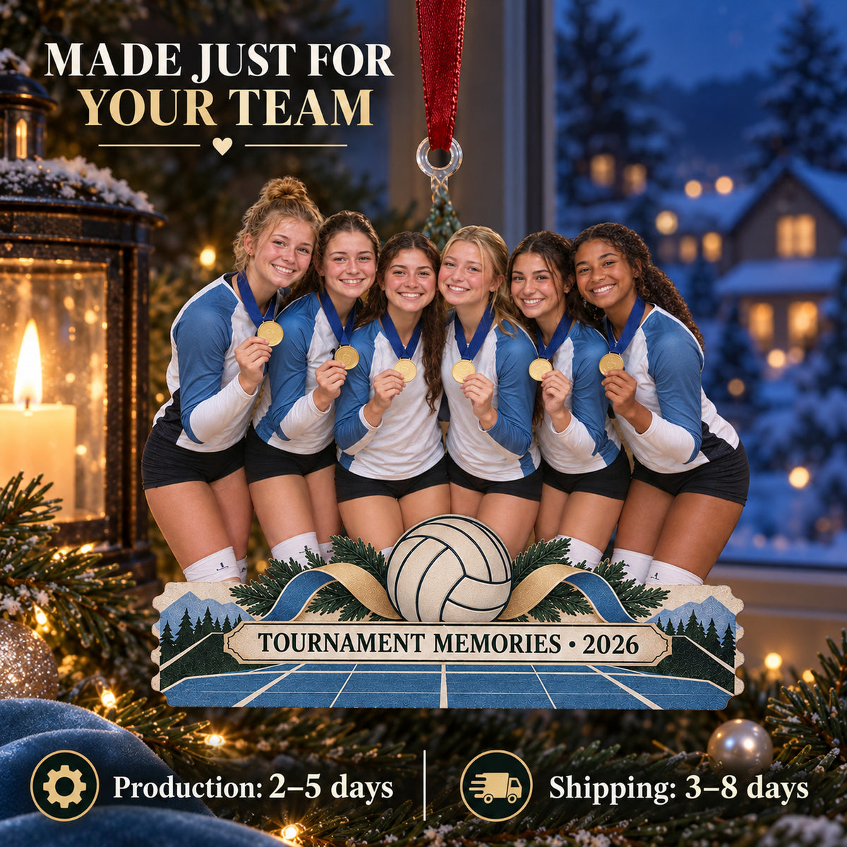 Custom Photo Tournament Medal Moment Acrylic Ornament — Production and delivery