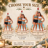 Custom Photo Beach Volleyball Teammates Acrylic Ornament — Size guide