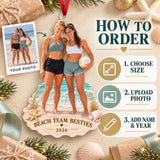 Custom Photo Beach Volleyball Teammates Acrylic Ornament — How to order
