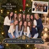Custom Photo Volleyball Team Banquet Acrylic Ornament — Main design