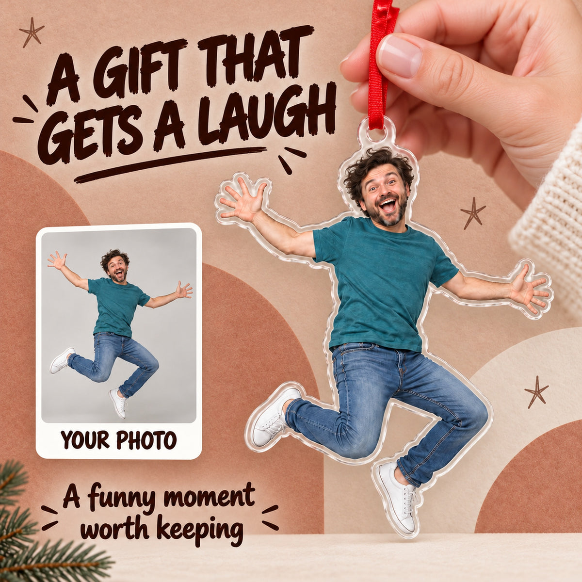 Custom Photo Jumping Joy Acrylic Ornament — Gift inspiration