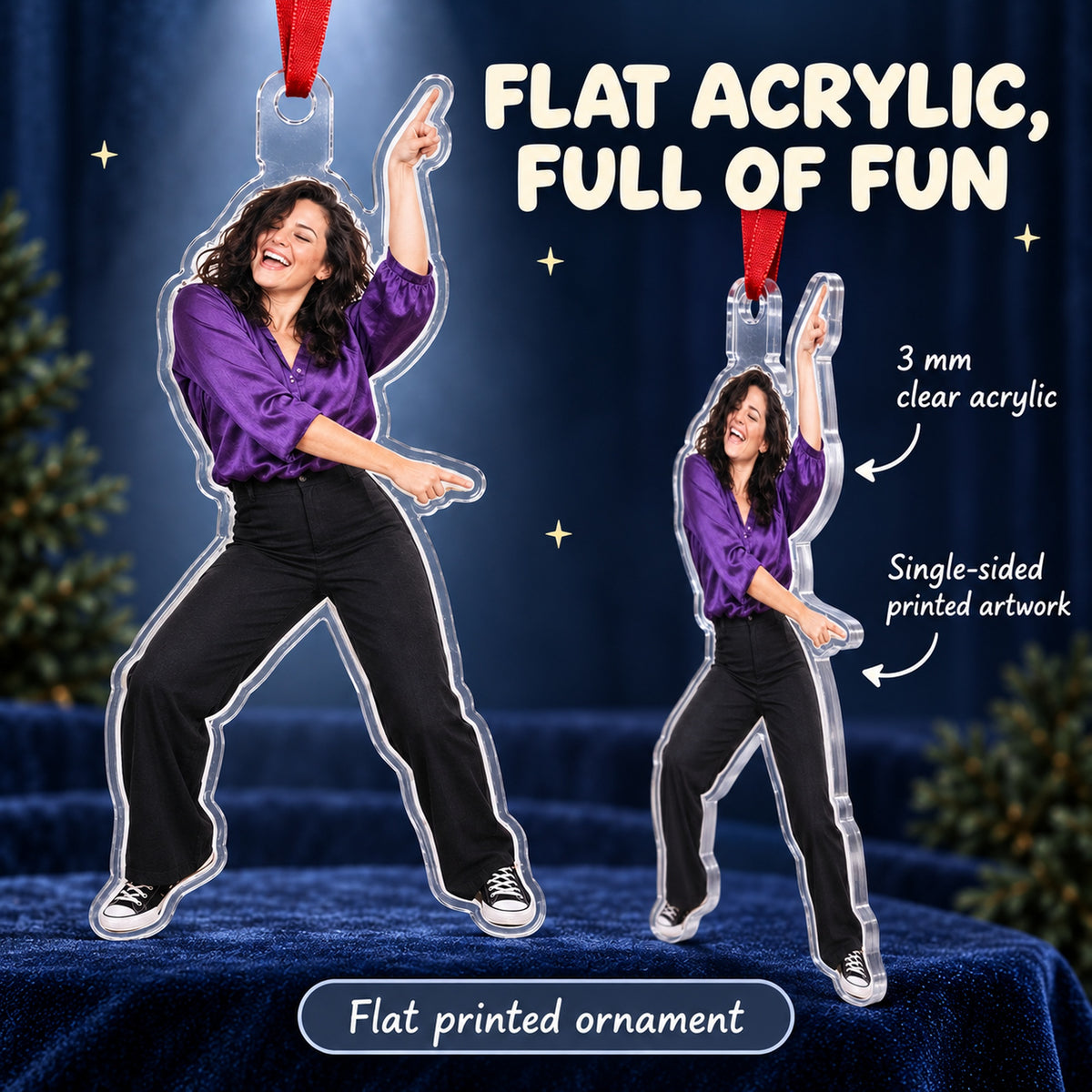 Custom Photo Dance Floor Legend Acrylic Ornament — Flat acrylic material