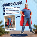 Custom Photo Dad Superhero Acrylic Ornament — Personalization guide