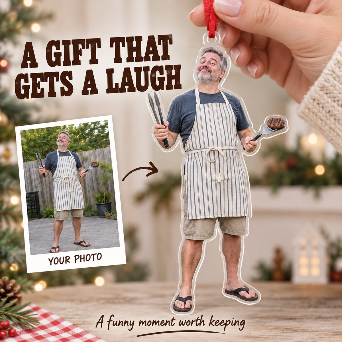 Custom Photo BBQ Boss Acrylic Ornament — Gift inspiration