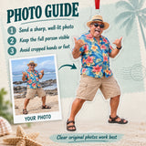 Custom Photo Vacation Vibes Acrylic Ornament — Personalization guide