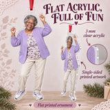 Custom Photo Grandma Dance Star Acrylic Ornament — Flat acrylic material