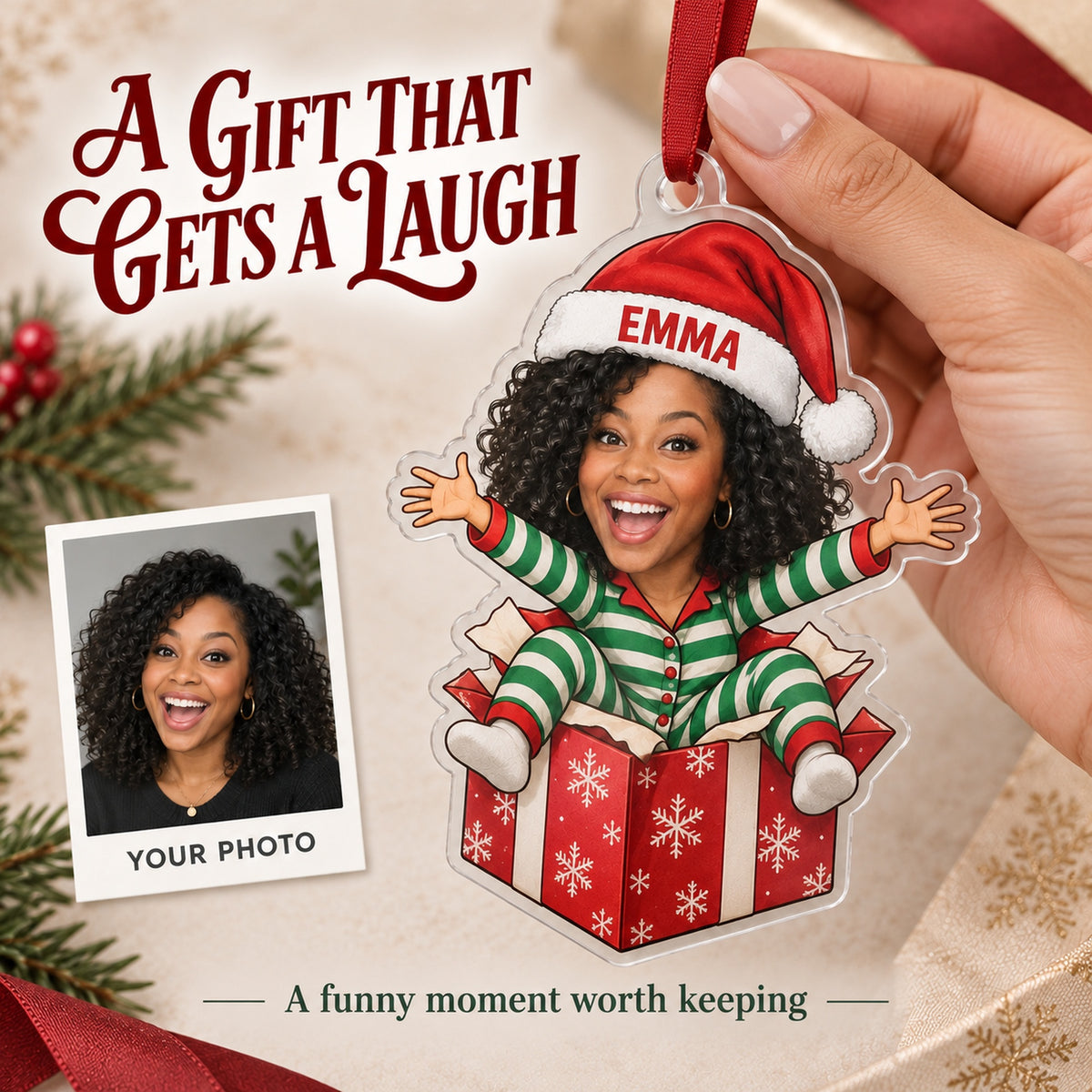Custom Photo Face Surprise Gift Box Acrylic Ornament — Gift inspiration
