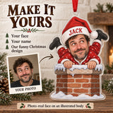 Custom Photo Face Chimney Traffic Jam Acrylic Ornament — Personalization example