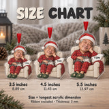 Custom Photo Face Holiday Nap Champion Acrylic Ornament — Size guide