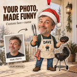 Custom Photo Face Grill Dad on Duty Acrylic Ornament — Main design