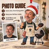 Custom Photo Face Grill Dad on Duty Acrylic Ornament — Personalization guide