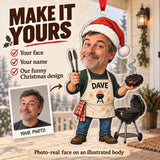 Custom Photo Face Grill Dad on Duty Acrylic Ornament — Personalization example