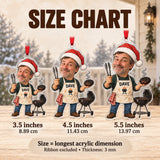 Custom Photo Face Grill Dad on Duty Acrylic Ornament — Size guide