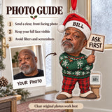 Custom Photo Face Thermostat Patrol Acrylic Ornament — Personalization guide