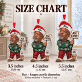 Custom Photo Face Thermostat Patrol Acrylic Ornament — Size guide