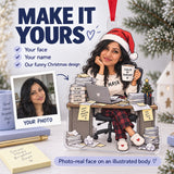 Custom Photo Face Office Chaos Captain Acrylic Ornament — Personalization example