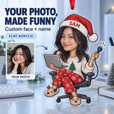 Custom Photo Face IT Restart Specialist Acrylic Ornament — Main design