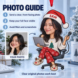 Custom Photo Face IT Restart Specialist Acrylic Ornament — Personalization guide