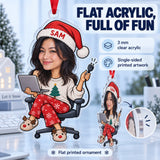 Custom Photo Face IT Restart Specialist Acrylic Ornament — Flat acrylic material