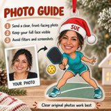 Custom Photo Face Pickleball Obsessed Acrylic Ornament — Personalization guide