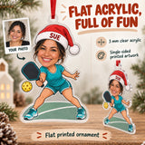 Custom Photo Face Pickleball Obsessed Acrylic Ornament — Flat acrylic material