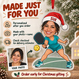 Custom Photo Face Pickleball Obsessed Acrylic Ornament — Production and delivery