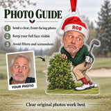 Custom Photo Face Golf Ball Search Acrylic Ornament — Personalization guide