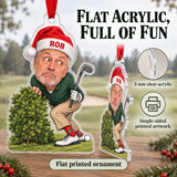 Custom Photo Face Golf Ball Search Acrylic Ornament — Flat acrylic material