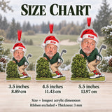 Custom Photo Face Golf Ball Search Acrylic Ornament — Size guide