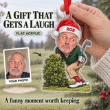 Custom Photo Face Golf Ball Search Acrylic Ornament — Gift inspiration