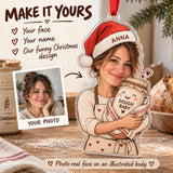 Custom Photo Face Sourdough Babysitter Acrylic Ornament — Personalization example