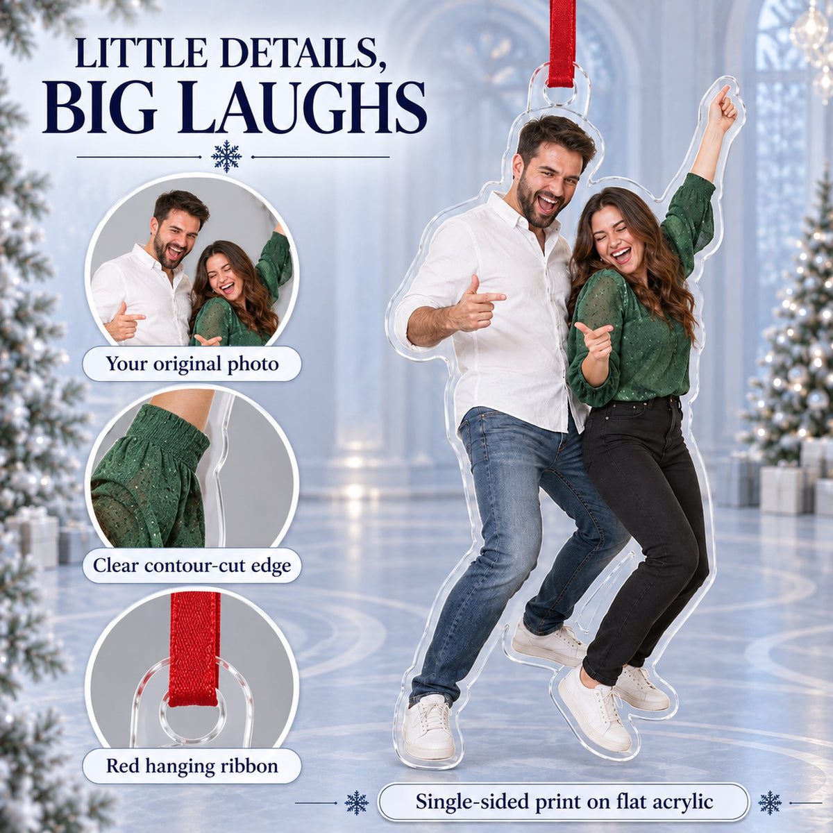 Custom Photo Couple Dance Floor Acrylic Ornament — Product details