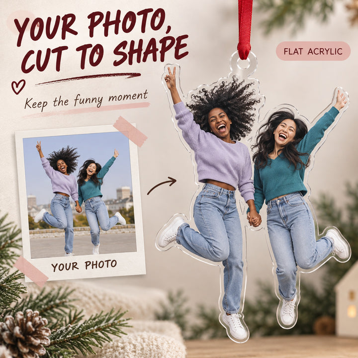 Custom Photo Bestie Jump Acrylic Ornament — Main design