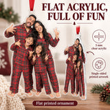 Custom Photo Family Pajama Chaos Acrylic Ornament — Flat acrylic material