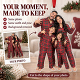 Custom Photo Family Pajama Chaos Acrylic Ornament — Personalization example