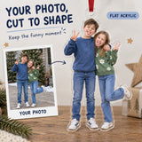 Custom Photo Sibling Silly Pose Acrylic Ornament — Main design