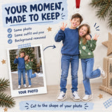 Custom Photo Sibling Silly Pose Acrylic Ornament — Personalization example