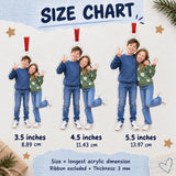 Custom Photo Sibling Silly Pose Acrylic Ornament — Size guide