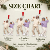 Custom Photo Grandparents Goofballs Acrylic Ornament — Size guide