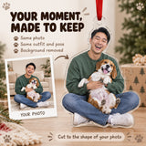 Custom Photo Dog and Dad Moment Acrylic Ornament — Personalization example