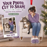 Custom Photo Cat Takes the Chair Acrylic Ornament — Main design
