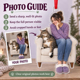 Custom Photo Cat Takes the Chair Acrylic Ornament — Personalization guide