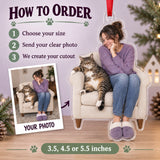 Custom Photo Cat Takes the Chair Acrylic Ornament — How to order