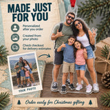 Custom Photo Family Funny Vacation Acrylic Ornament — Production and delivery